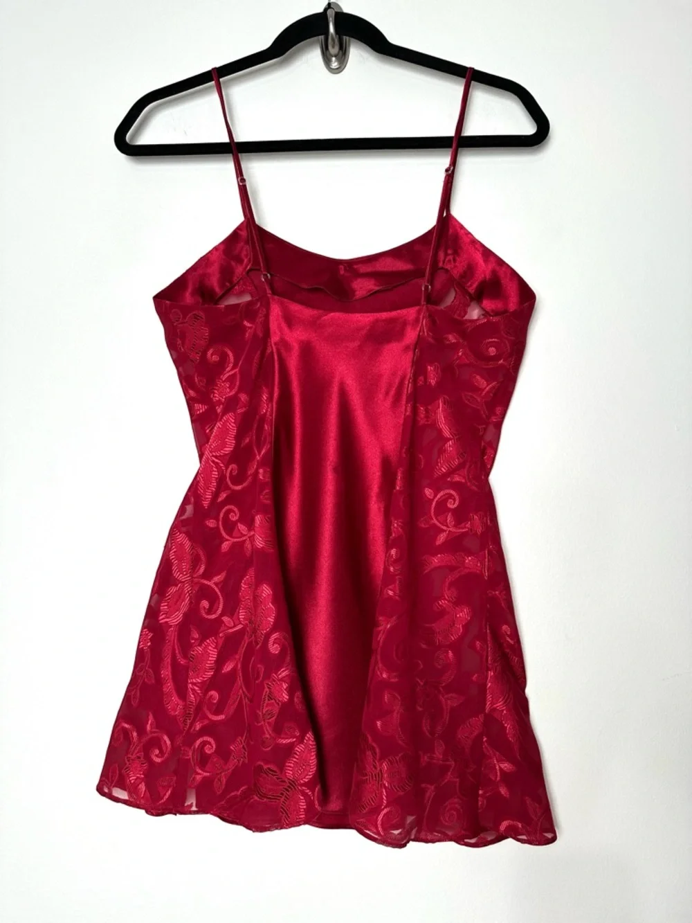 Vintage Red Satin Slip Dress Romantic Feminine Y2K Baddie Indie Sleaze Rose - Picture 7 of 10